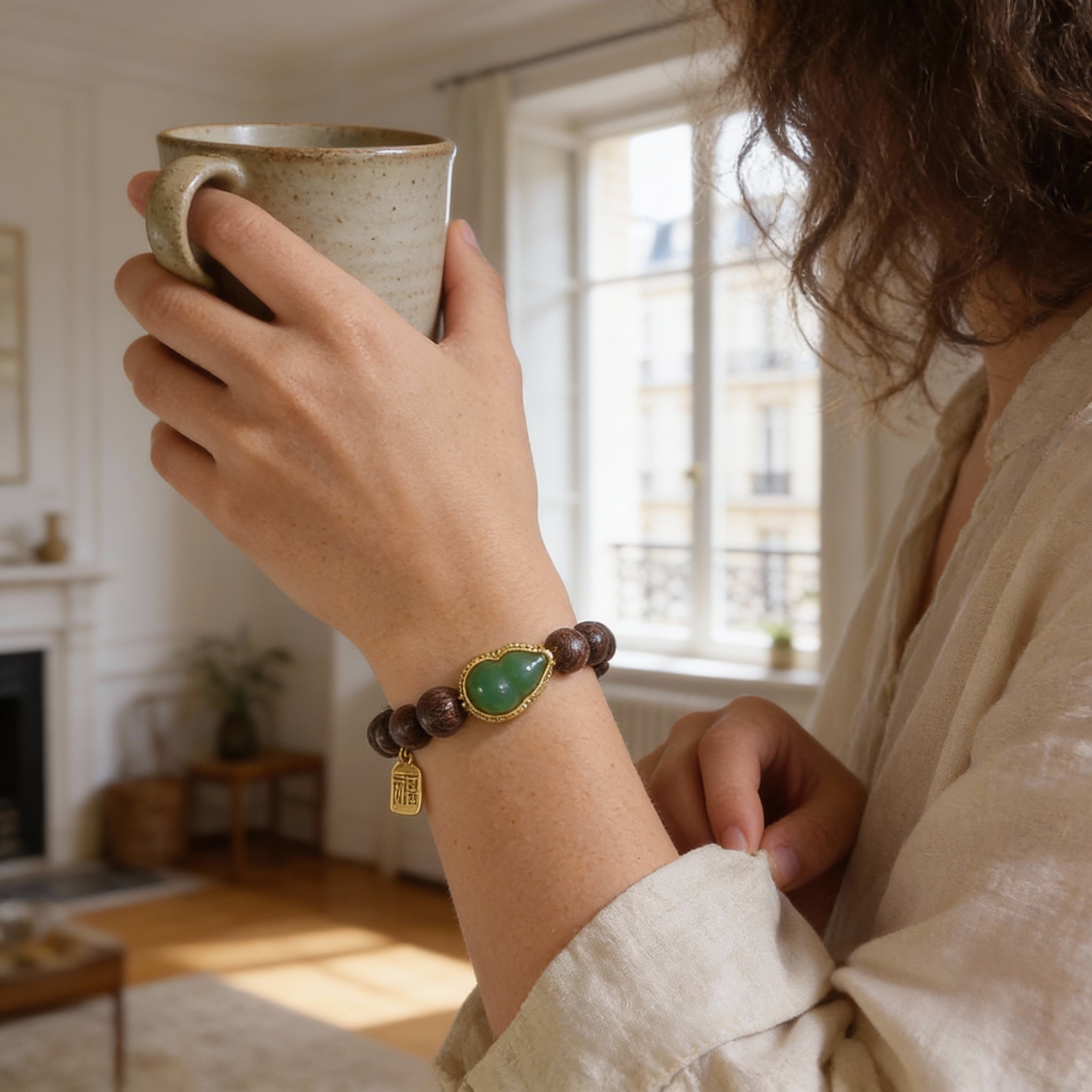 Tranquil Radiance | Sandalwood Bracelet