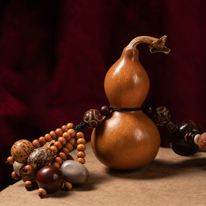 Peace & Mindfulness | Natural Old Gourd Eighteen-bead Bodhi Pendant